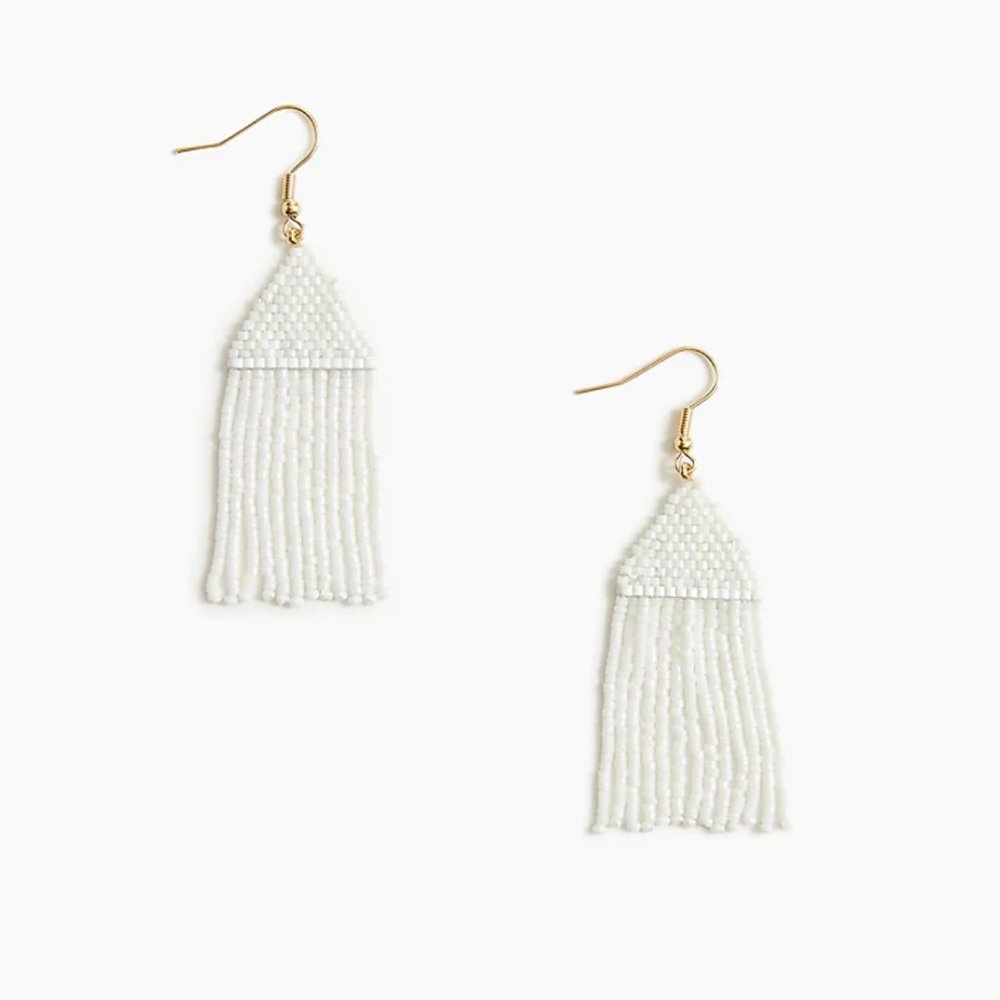Beaded Drop Statement Earrings